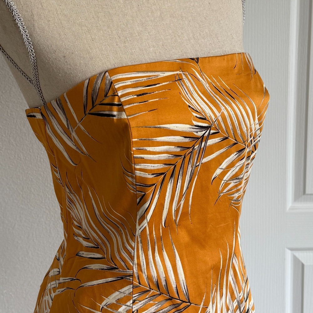 White House Black Market NWT Strapless Palm Bustier Corset Sz 12 Island Palm - Picture 2 of 8